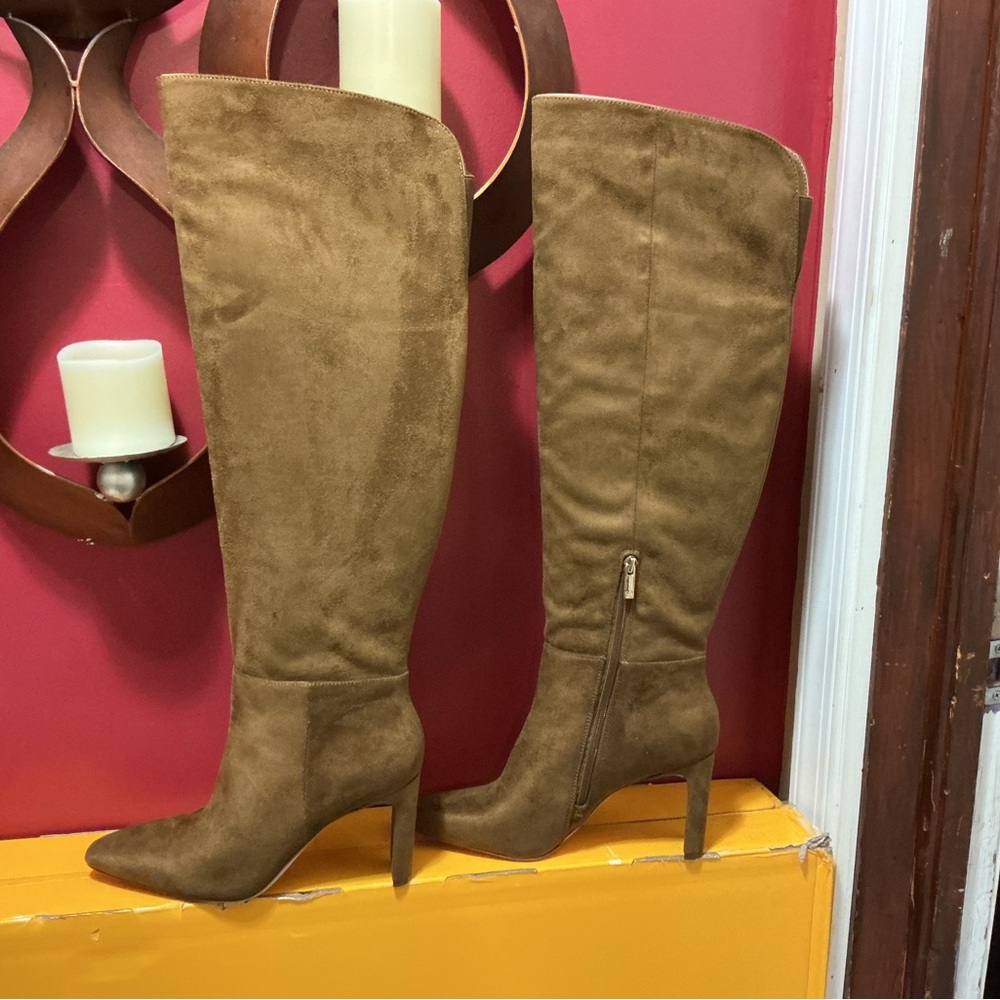 Brown Suede Knee-High Boots - Picture 5 of 8